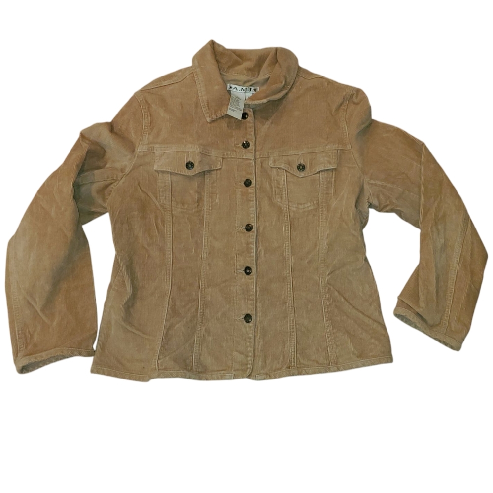 A.M I. Casual Camel Corduroy Jacket SIZE Large Y2K